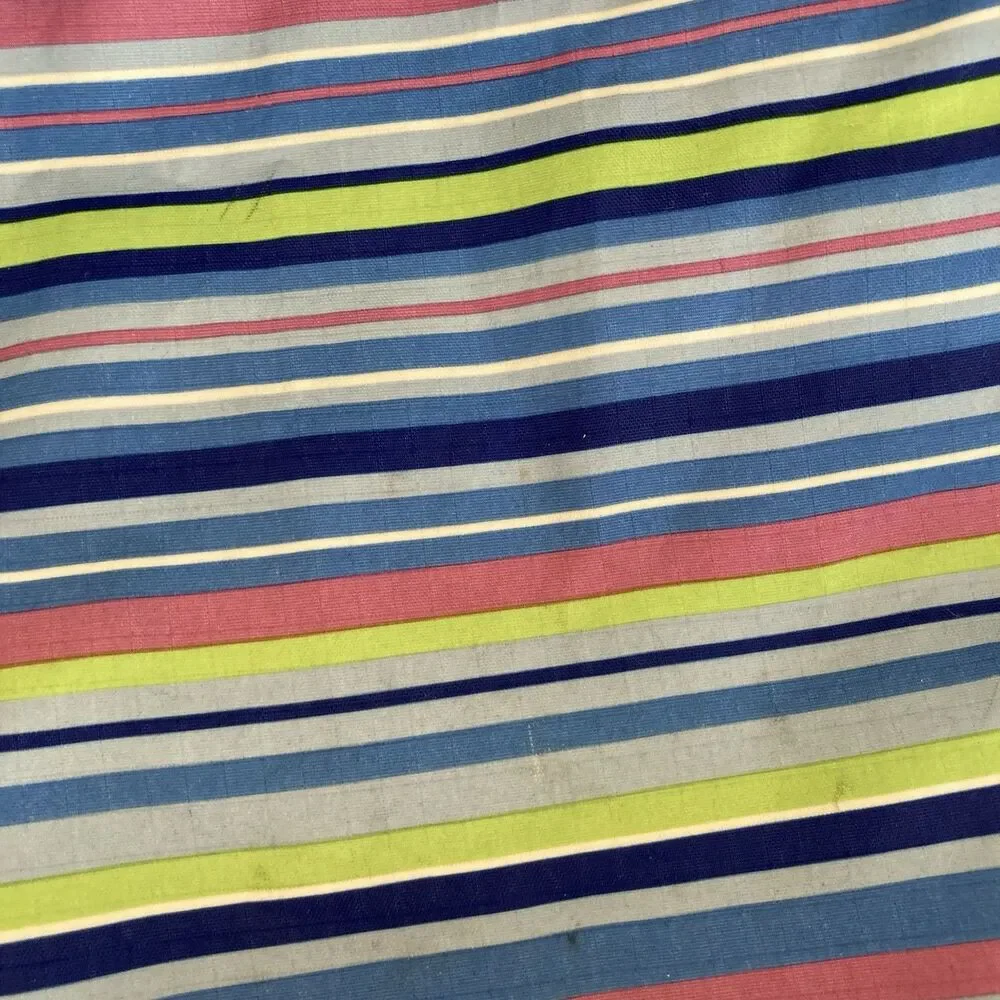 LeSportSac Blue Pink Striped Voyager Drawstring Nylon Small Backpack Bag